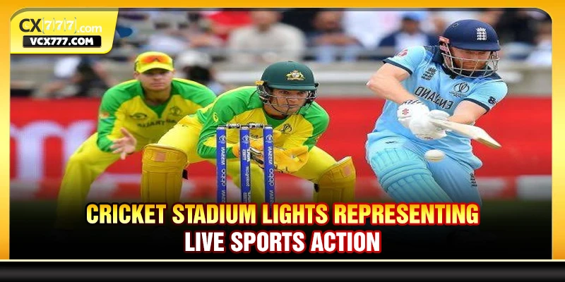 Cricket Stadium Lights Representing Live Sports Action