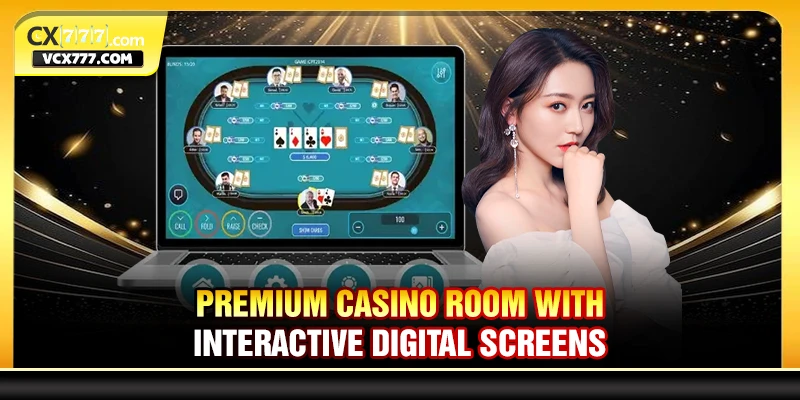 Premium Casino Room With Interactive Digital Screens