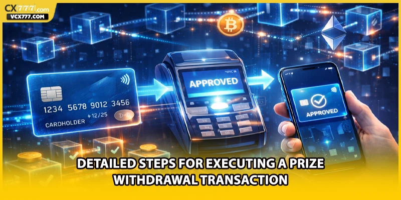 Detailed steps for executing a prize withdrawal transaction