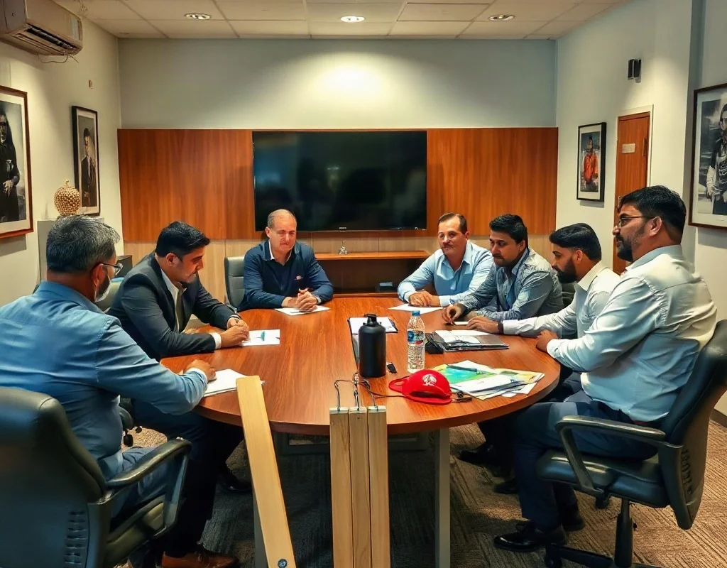 PCB officials in a meeting discussing cricket matters