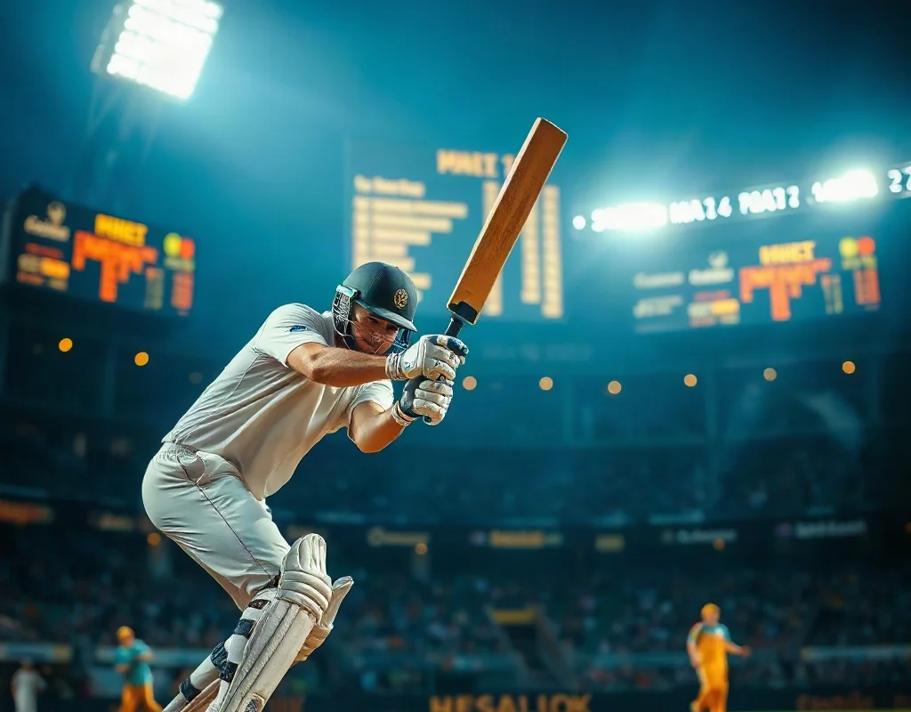 Batsman playing a shot in a cricket match