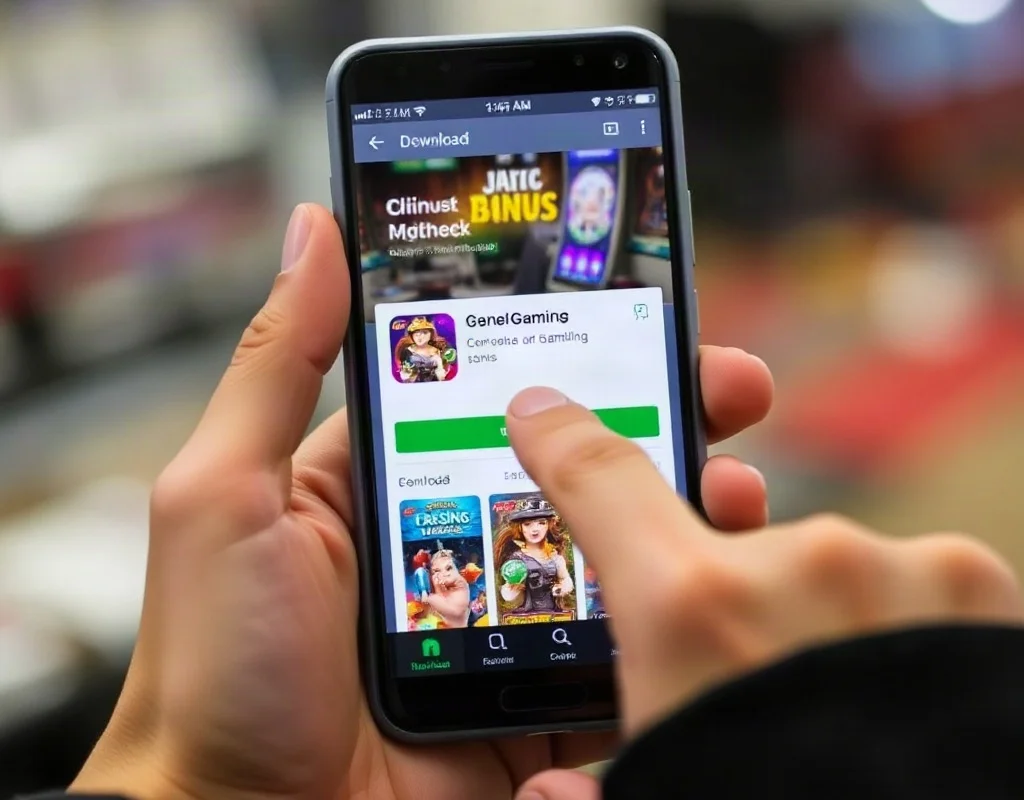Hand installing X777 APK on an Android phone.